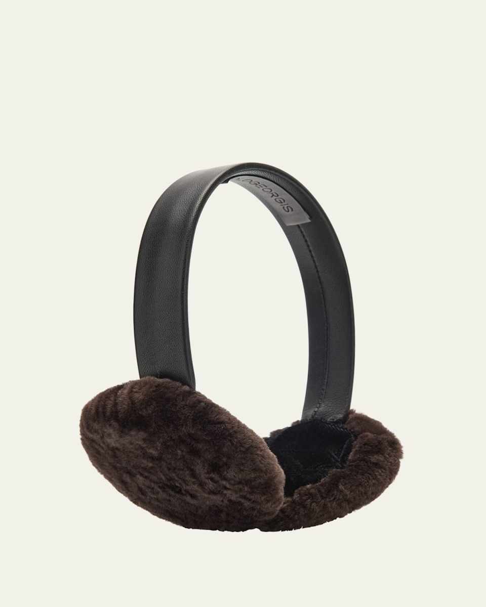 Lamb Shearling Fur & Leather Earmuffs
